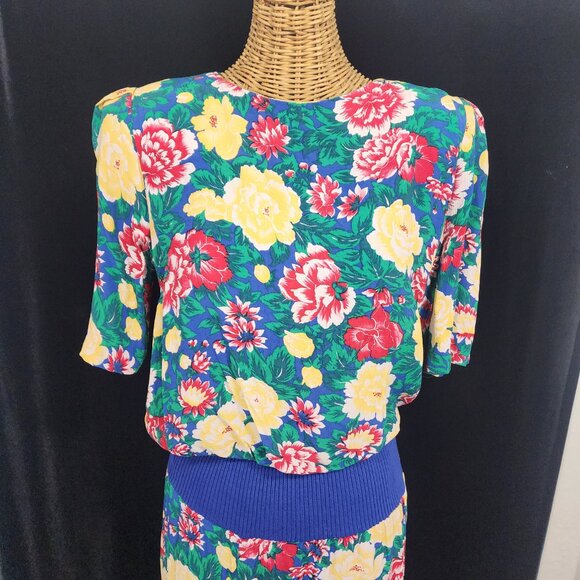 Vintage 70's-80' Handmade Floral Dress 1/2 Sleeve Grandma Special. 40" Chest - Picture 2 of 12